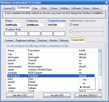 Windows Unattended CD Creator screenshot 3