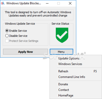 Windows Update Blocker screenshot