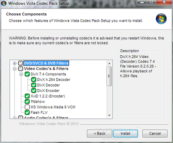 Windows Vista Codec Pack screenshot