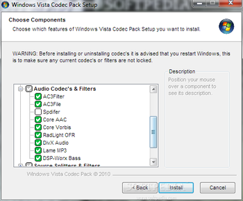Windows Vista Codec Pack screenshot 2