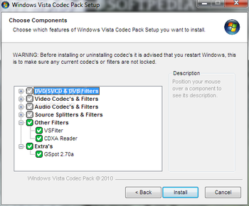 Windows Vista Codec Pack screenshot 3