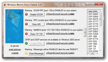 Windows Worms Doors Cleaner screenshot