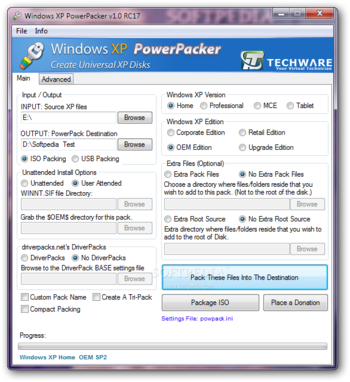 Windows XP PowerPacker screenshot