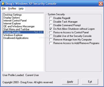 Windows XP Security Console screenshot 8