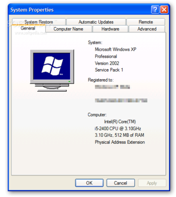 Windows XP Service Pack 1a (SP1a) screenshot