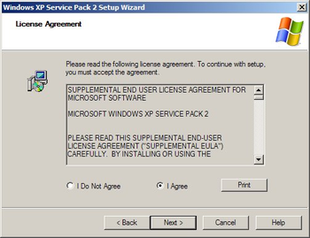 Windows XP Service Pack 2 screenshot