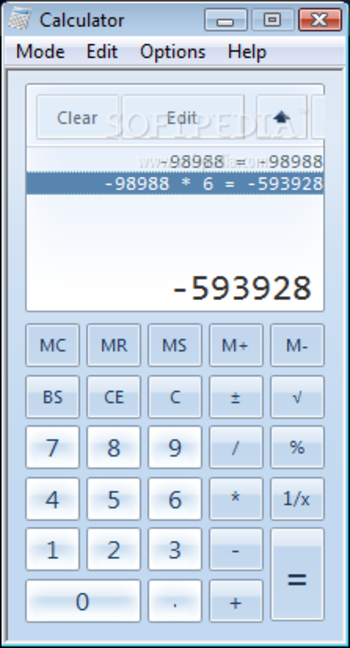 Windows7 Calculator screenshot