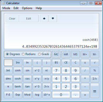 Windows7 Calculator screenshot 2