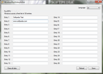 WindowsRunHistoryEditor screenshot