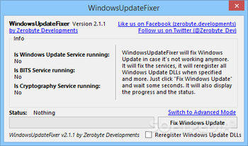 WindowsUpdateFixer screenshot