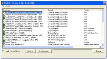 WinDriverBackup screenshot