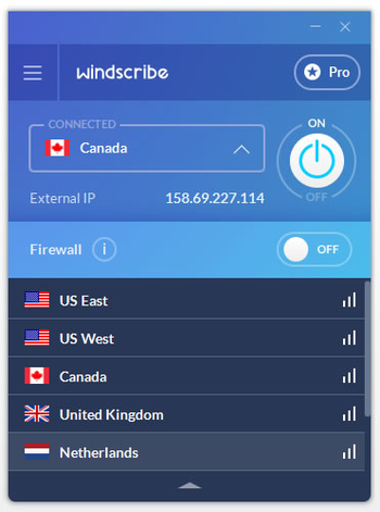 Windscribe screenshot 2