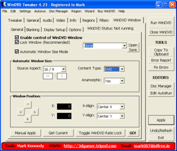 WinDVD Tweaker 4.49 screenshot