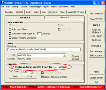 WinDVD Tweaker 4.49 screenshot 3