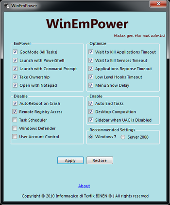 WinEmPower screenshot