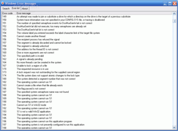 WinErrors screenshot 2