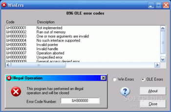 WinErrs screenshot 2