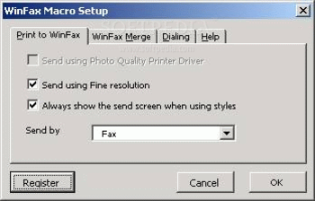 WinFax Macro for Word XP/2000 screenshot