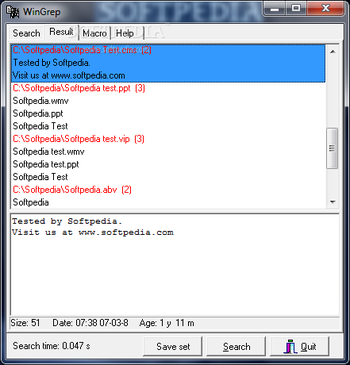 WinGrep screenshot 2