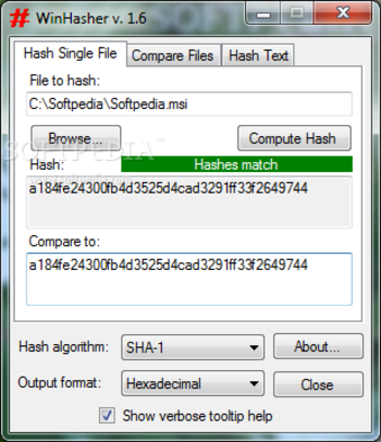 WinHasher screenshot