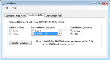WinHasher screenshot 2