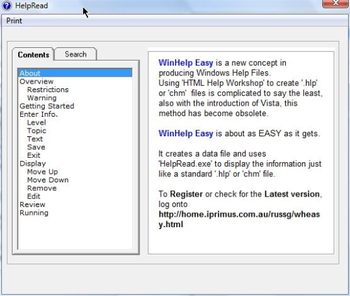 WinHelp Easy screenshot