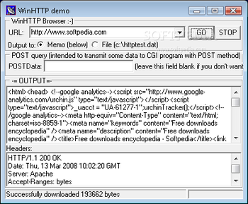 WinHTTP screenshot