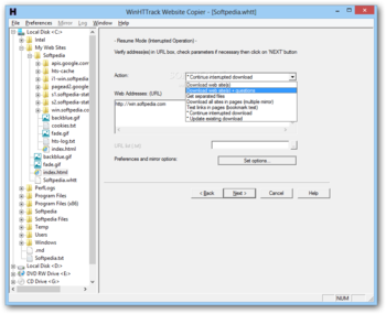 WinHTTrack Website Copier screenshot 2