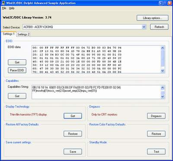 WinI2C-DDC screenshot 2