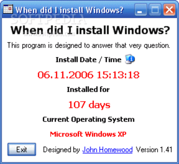 WinInstallDate screenshot