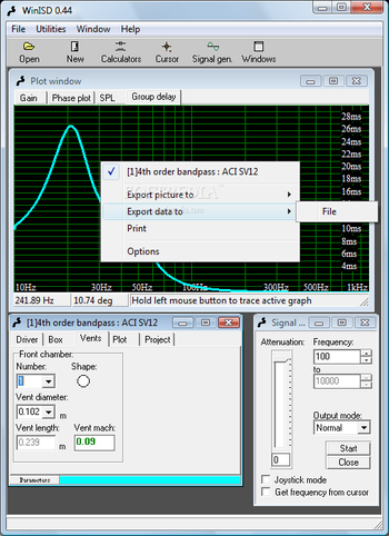 WinISD screenshot 4