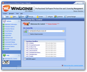 WinLicense DLL Control screenshot