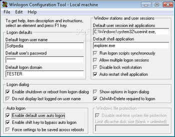 Winlogon Configuration Tool screenshot