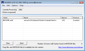 WinMD5 screenshot