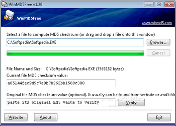 WinMD5Free screenshot