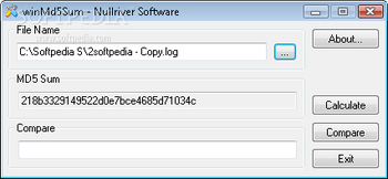 winMd5Sum screenshot