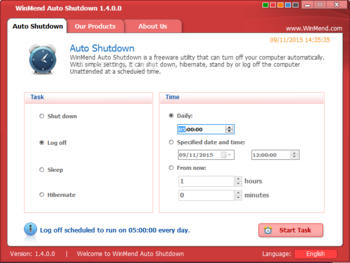 WinMend Auto Shutdown screenshot