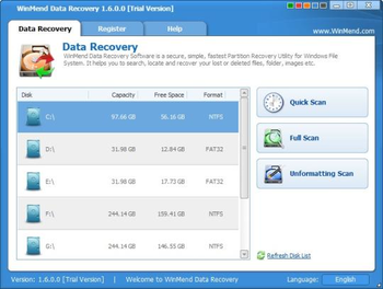 WinMend Data Recovery screenshot