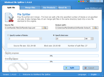 WinMend File Splitter screenshot