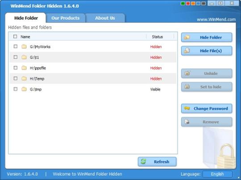 WinMend Folder Hidden screenshot
