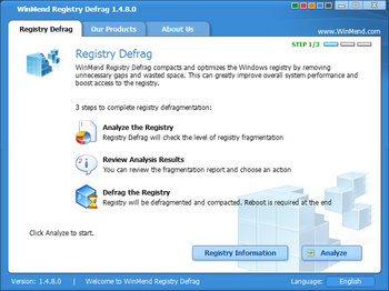 WinMend Registry Defrag screenshot