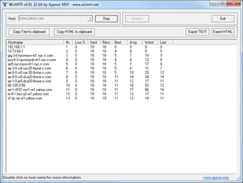 WinMTR Portable screenshot