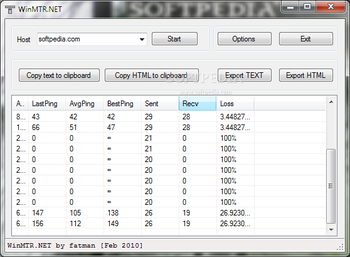 WinMTR.NET screenshot