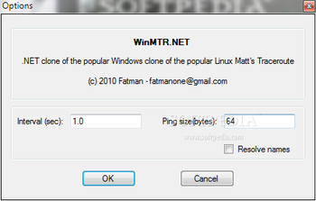 WinMTR.NET screenshot 2