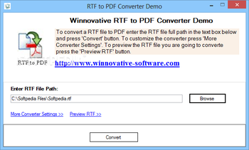 Winnovative RTF to PDF Converter screenshot