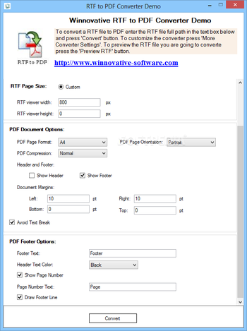 Winnovative RTF to PDF Converter screenshot 2