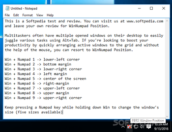 WinNumpad Position screenshot