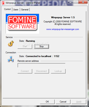 Winpopup Server screenshot