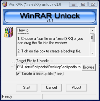 Winrar Unlock screenshot