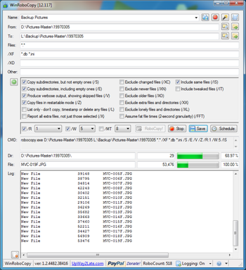 WinRoboCopy screenshot